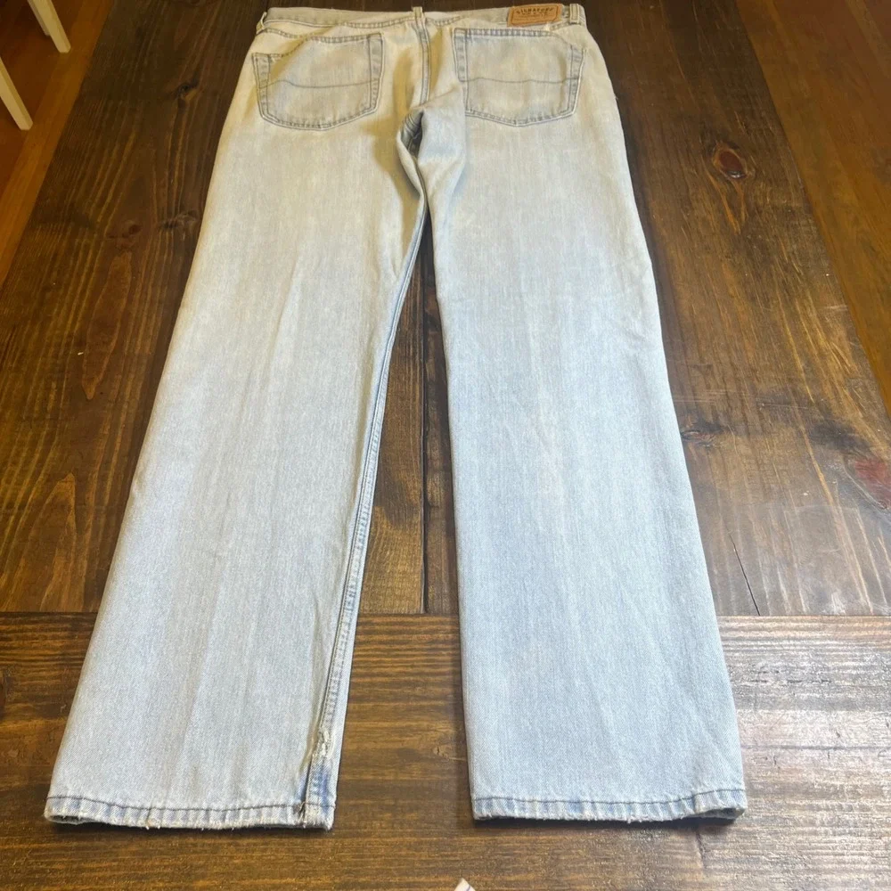 Signature by Levi‎ Strauss & Co Mens Regular Fit Light Wash Jeans 36x34 Cotton